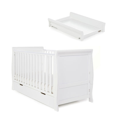 Stamford Classic Sleigh Cot Bed & Cot Top Changer - Babyzilla