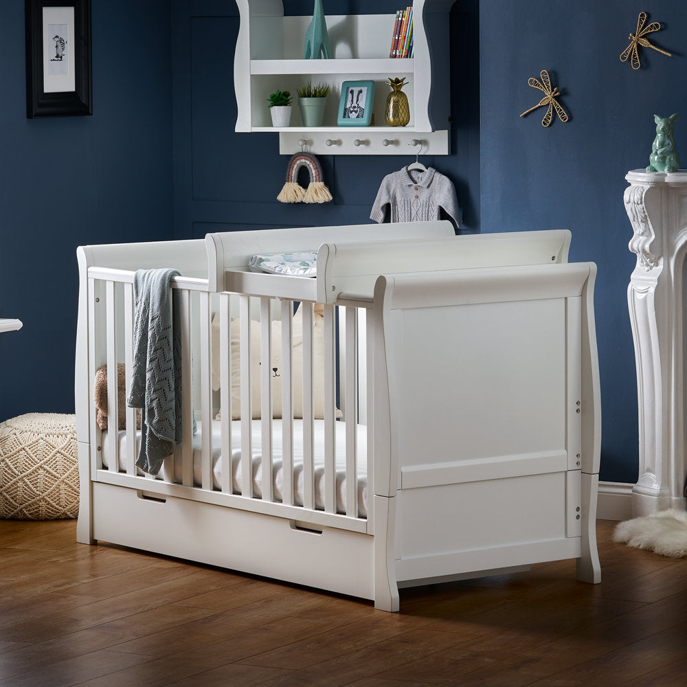 Stamford Classic Sleigh Cot Bed & Cot Top Changer - Babyzilla