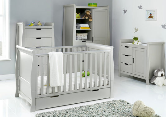 Obaby Stamford Classic 4 Piece Room Set - Warm Grey - Babyzilla