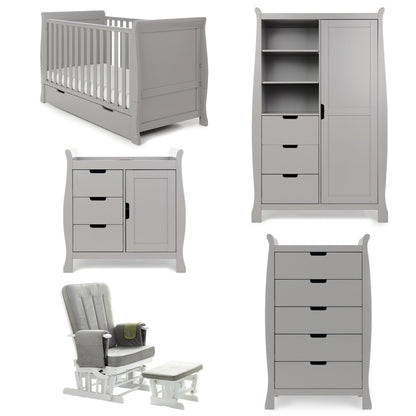 Obaby Stamford Classic 5 Piece Room Set - Warm Grey - Babyzilla