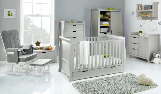 Obaby Stamford Classic 7 Piece Room Set - Warm Grey - Babyzilla