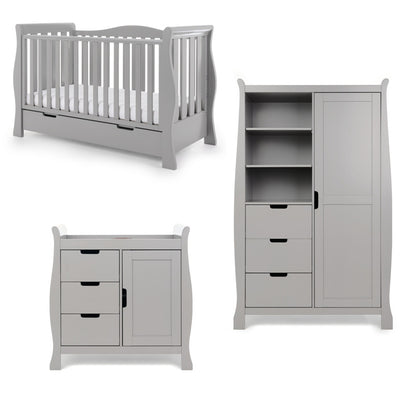 Obaby Stamford Luxe 3 Piece Room Set - Warm Grey - Babyzilla