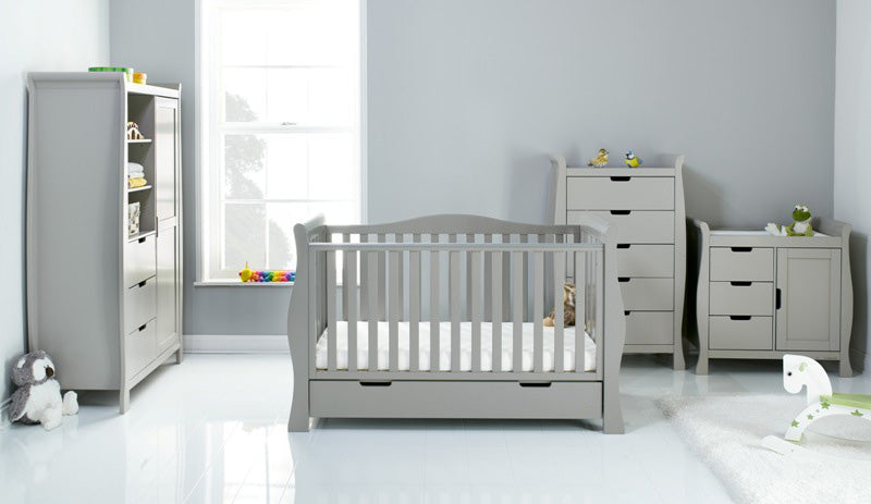 Obaby Stamford Luxe 4 Piece Room Set - Warm Grey - Babyzilla