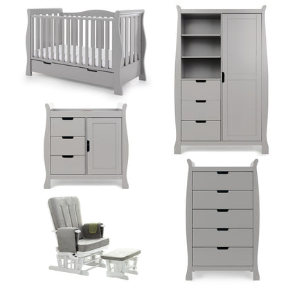 Obaby Stamford Luxe 5 Piece Room Set - Warm Grey - Babyzilla