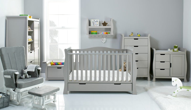 Obaby Stamford Luxe 7 Piece Room Set - Warm Grey - Babyzilla