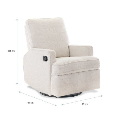 Obaby Madison Swivel Glider Recliner Chair - Bouclé Style - Babyzilla