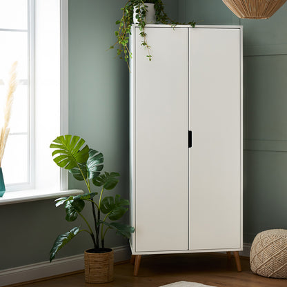 Maya Double Wardrobe - White with Natural - Babyzilla