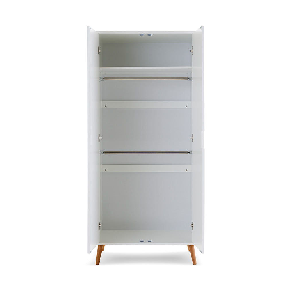 Maya Double Wardrobe - White with Natural - Babyzilla