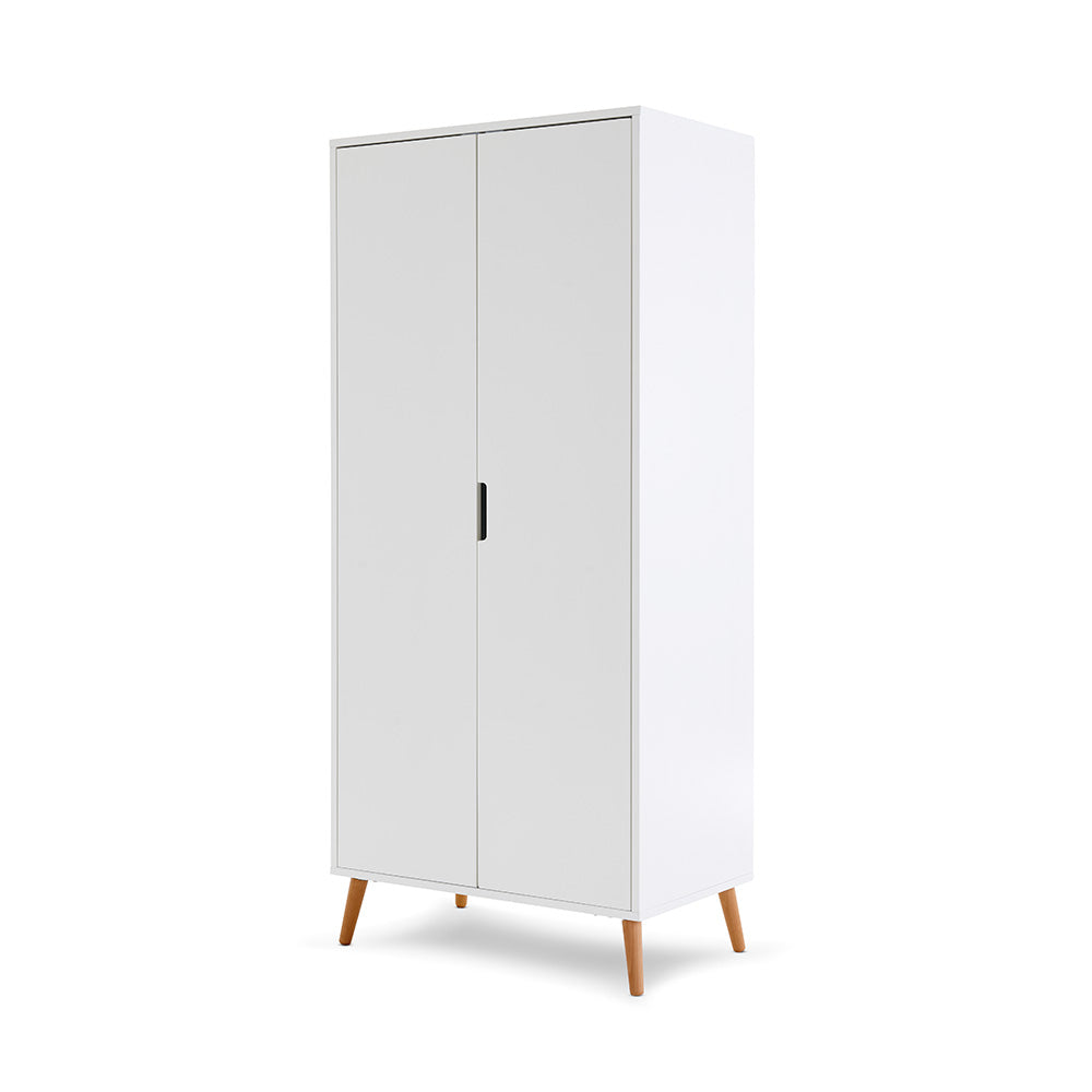 Maya Double Wardrobe - White with Natural - Babyzilla