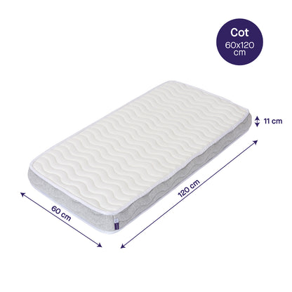 Clevemama ClevaFoam Pocket Sprung Mattress 120x60cm - Babyzilla