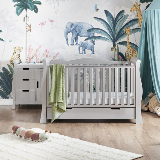 Obaby Stamford Luxe 2 Piece Room Set - Warm Grey - Babyzilla