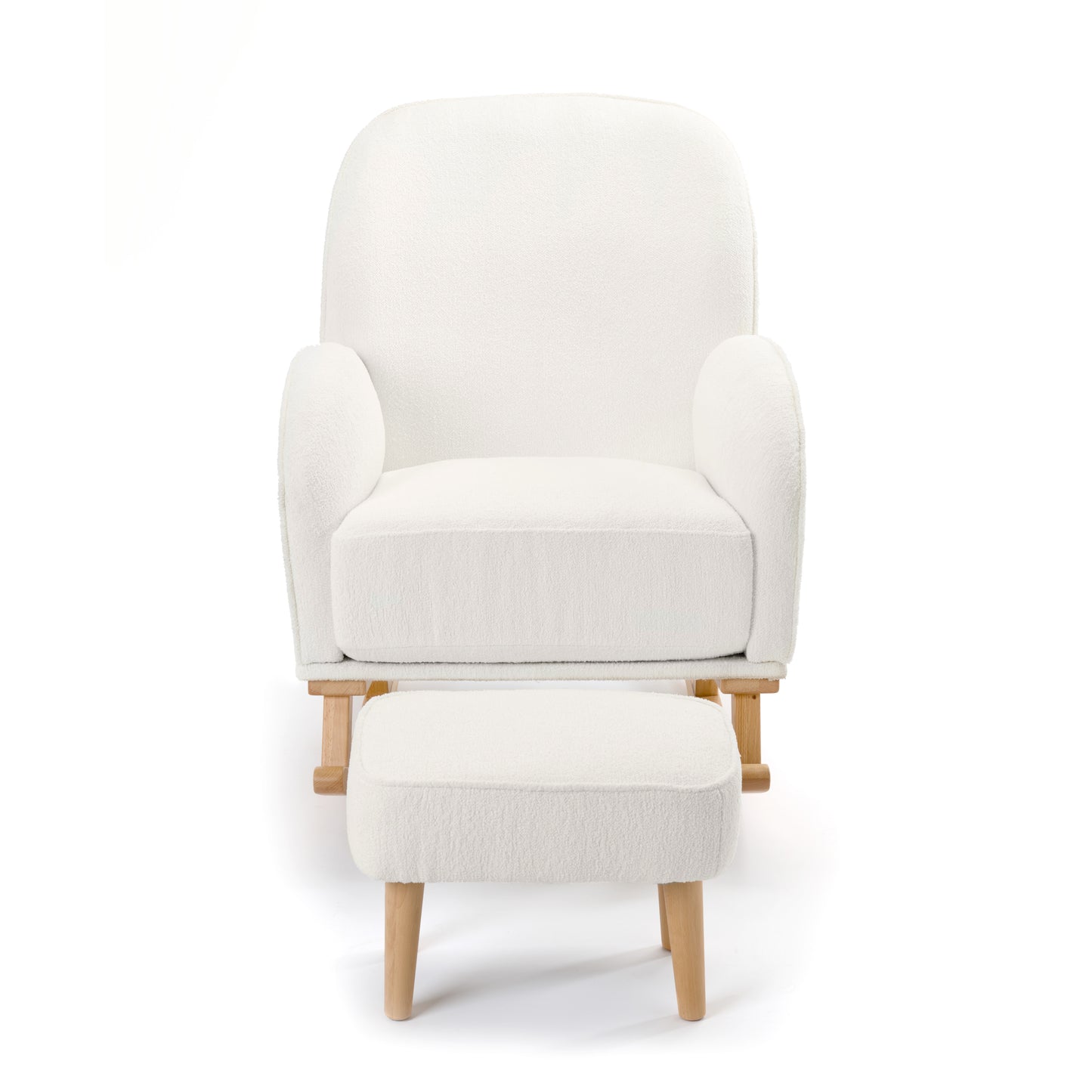 Babymore Freya Nursing Chair with stool - Off White Boucle