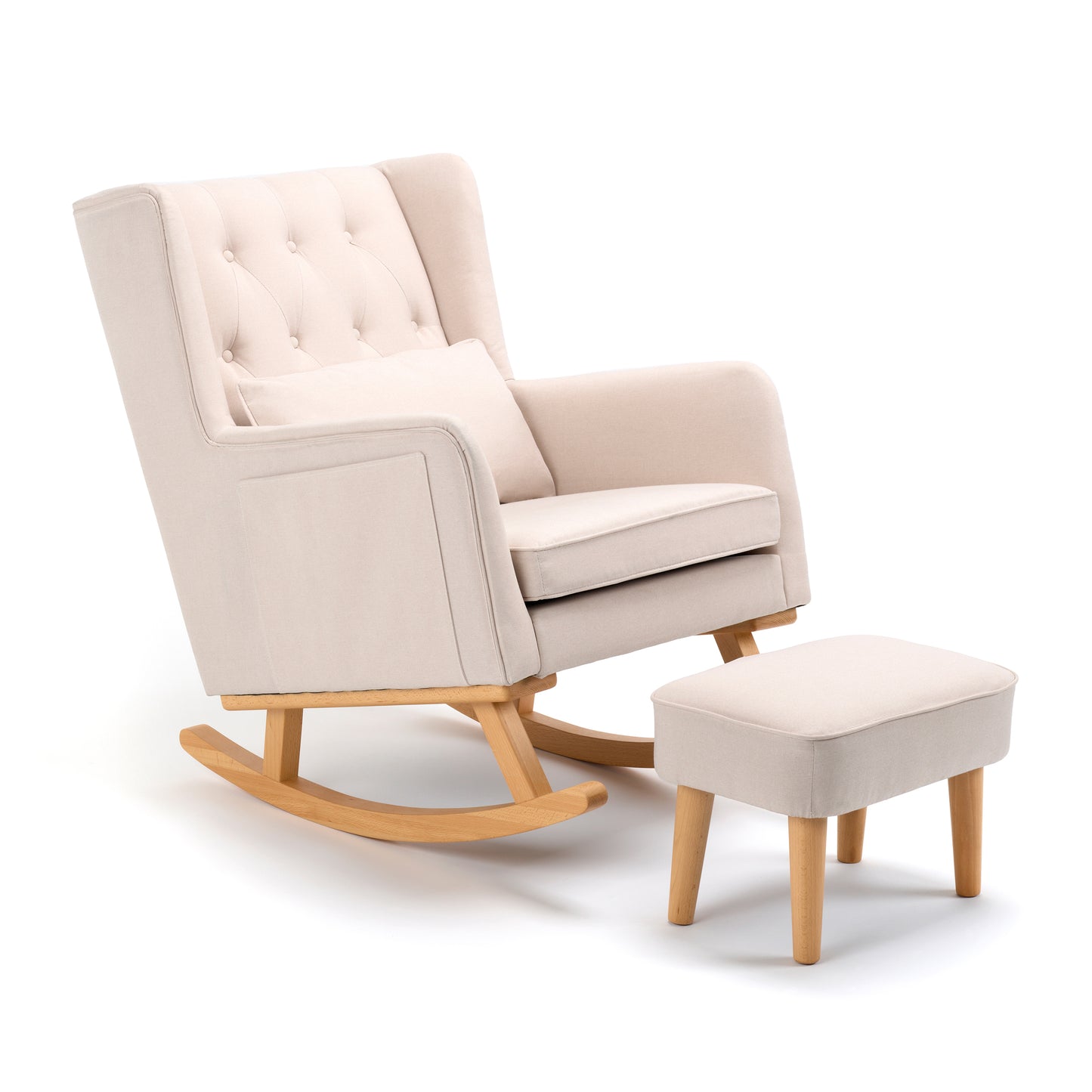 Babymore Lux Nursing Chair with Footstool - Cream - Babyzilla