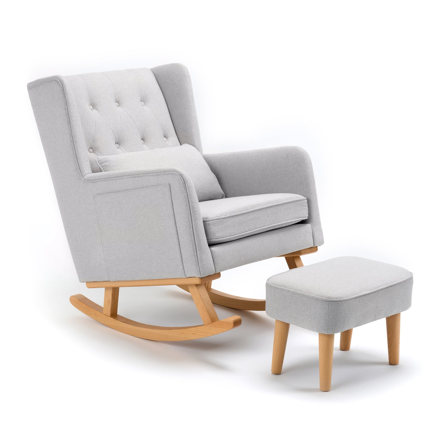 Babymore Lux Nursing Chair with Footstool - Grey - Babyzilla