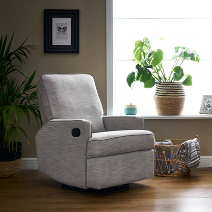 Obaby Madison Swivel Glider Recliner Chair - Pebble - Babyzilla