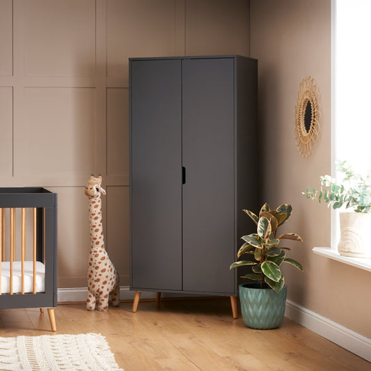 Maya Double Wardrobe - Slate with Natural - Babyzilla