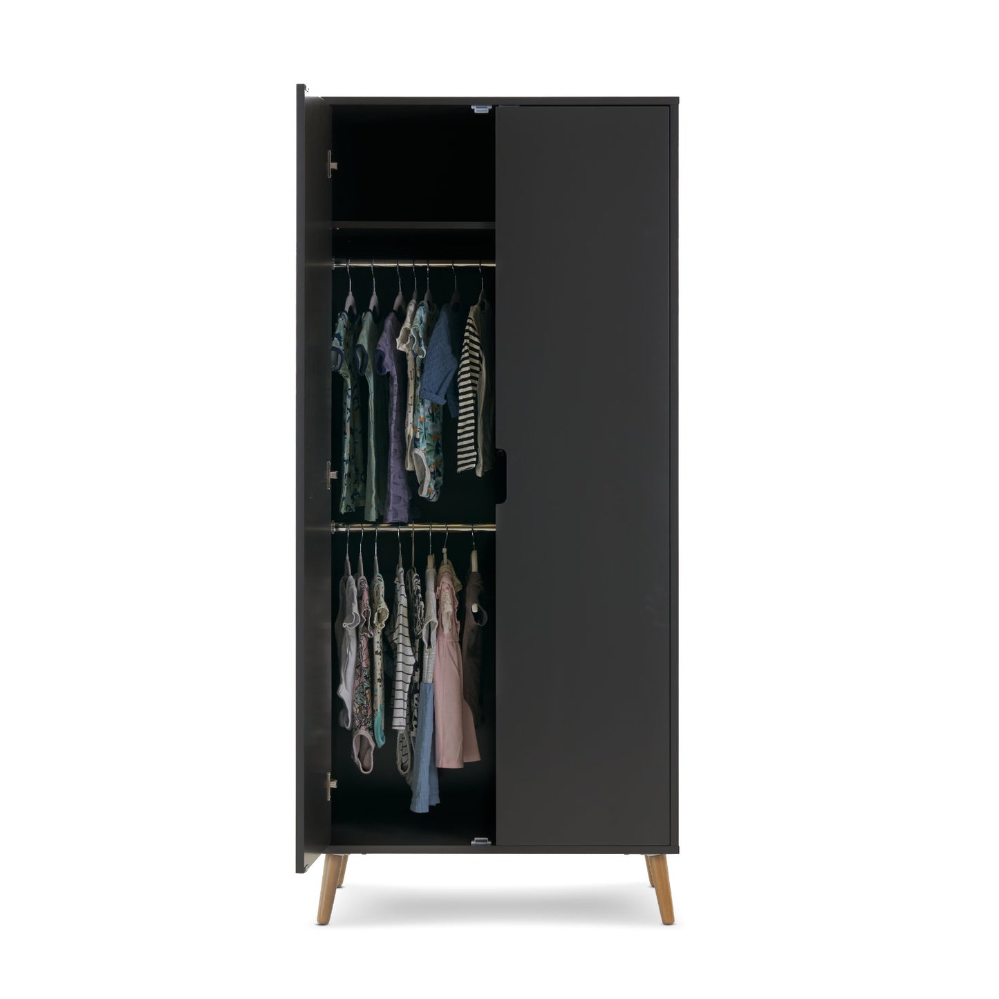 Maya Double Wardrobe - Slate with Natural - Babyzilla