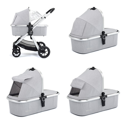 Babymore Memore V2 Travel System 13 Piece Pecan i-Size - Silver - Babyzilla