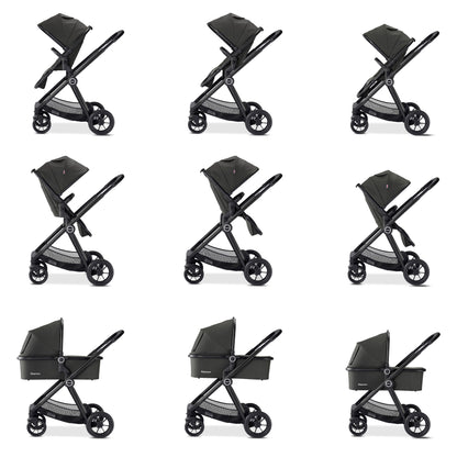 Babymore Memore V2 Travel System 13 Piece Pecan with Base - Black - Babyzilla