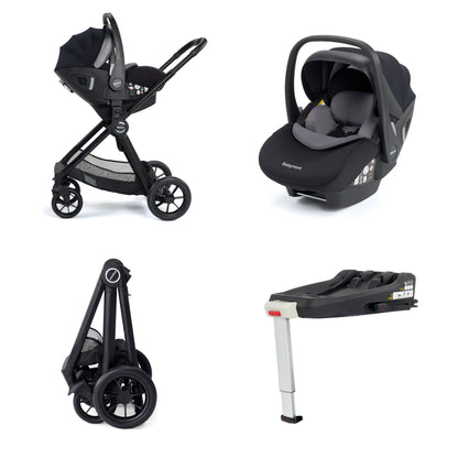 Babymore Memore V2 Travel System 13 Piece Pecan with Base - Black - Babyzilla