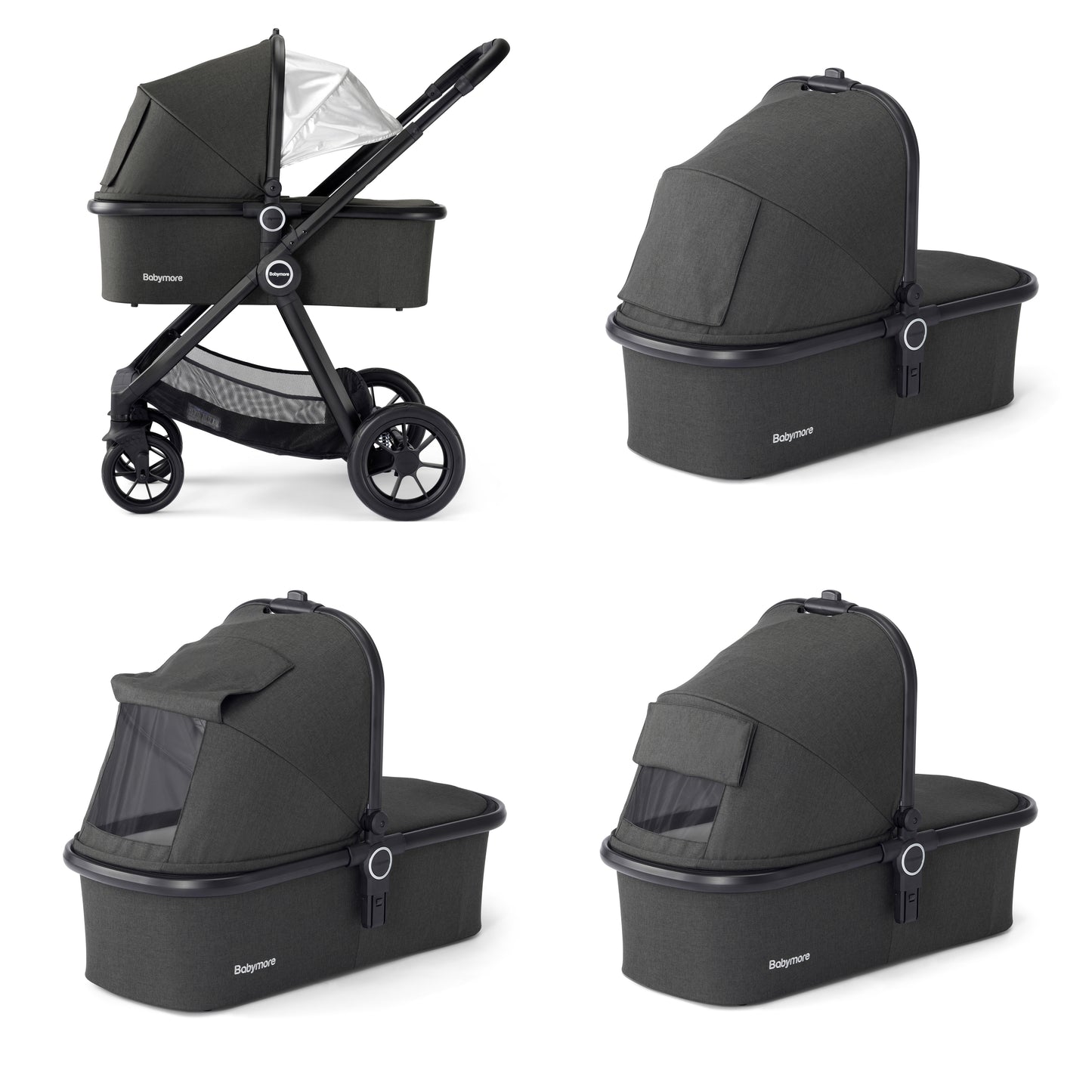 Babymore Memore V2 Travel System 13 Piece Coco with Base - Black - Babyzilla