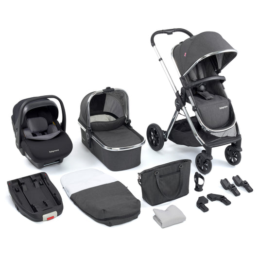 Babymore Memore V2 Travel System 13 Piece Pecan i-Size - Chrome - Babyzilla