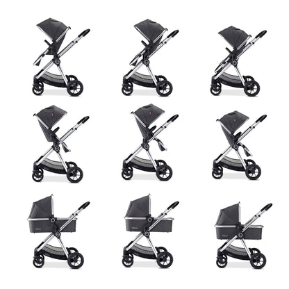 Babymore Memore V2 Travel System 13 Piece Pecan i-Size - Chrome - Babyzilla