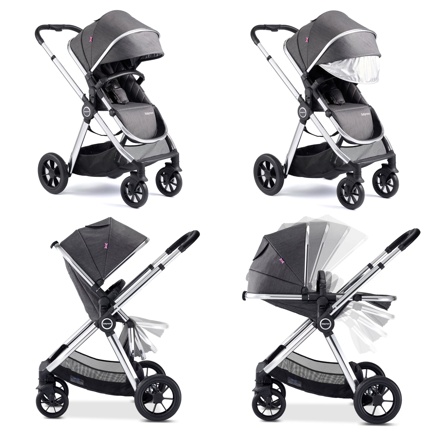 Babymore Memore V2 Travel System 13 Piece Pecan i-Size - Chrome - Babyzilla