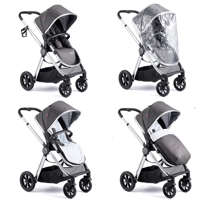 Babymore Memore V2 Travel System 13 Piece Pecan i-Size - Chrome - Babyzilla