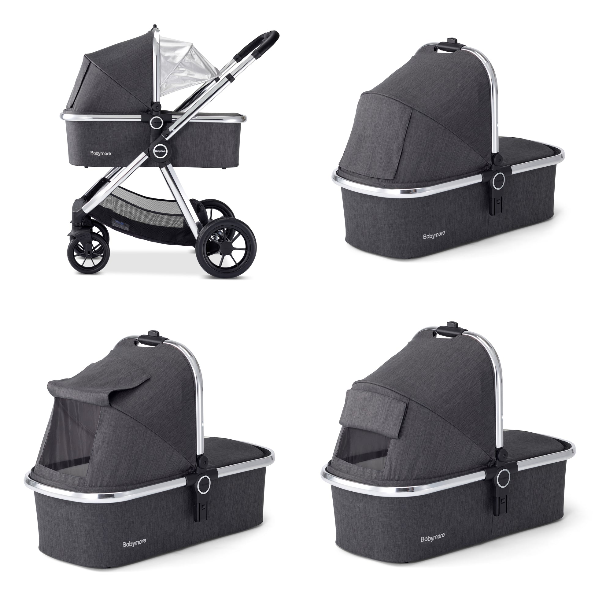 Babymore Memore V2 Travel System 13 Piece Pecan i-Size - Chrome - Babyzilla