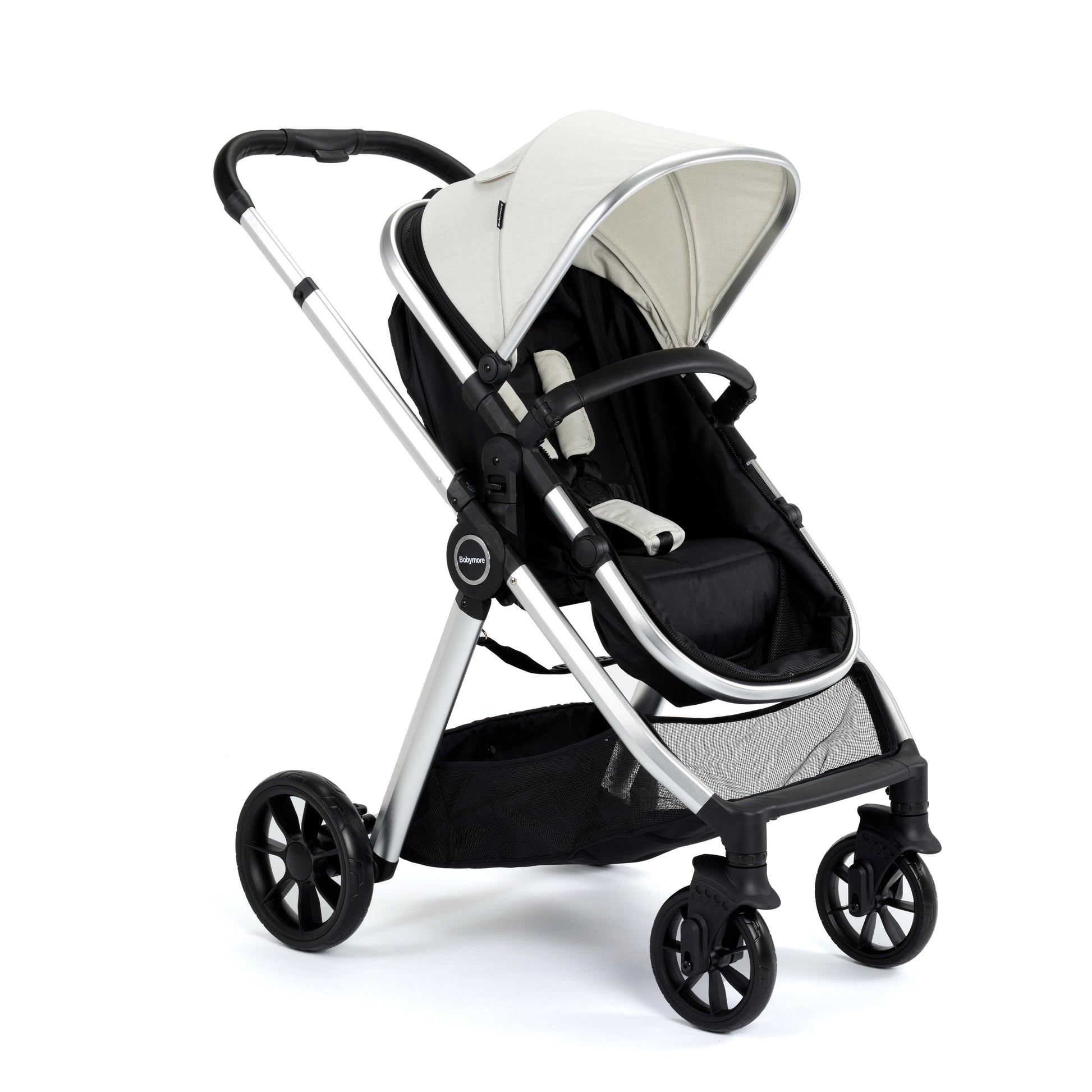 Babymore Mimi 2 in 1 Pram Pushchair - Silver - Babyzilla