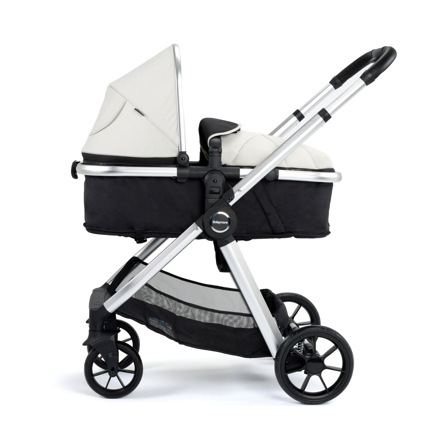 Babymore Mimi 2 in 1 Pram Pushchair - Silver - Babyzilla