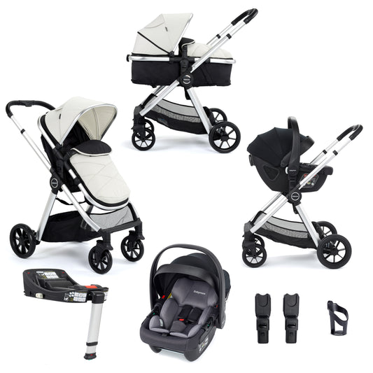 Babymore Mimi Travel System Coco with Base - Silver - Babyzilla