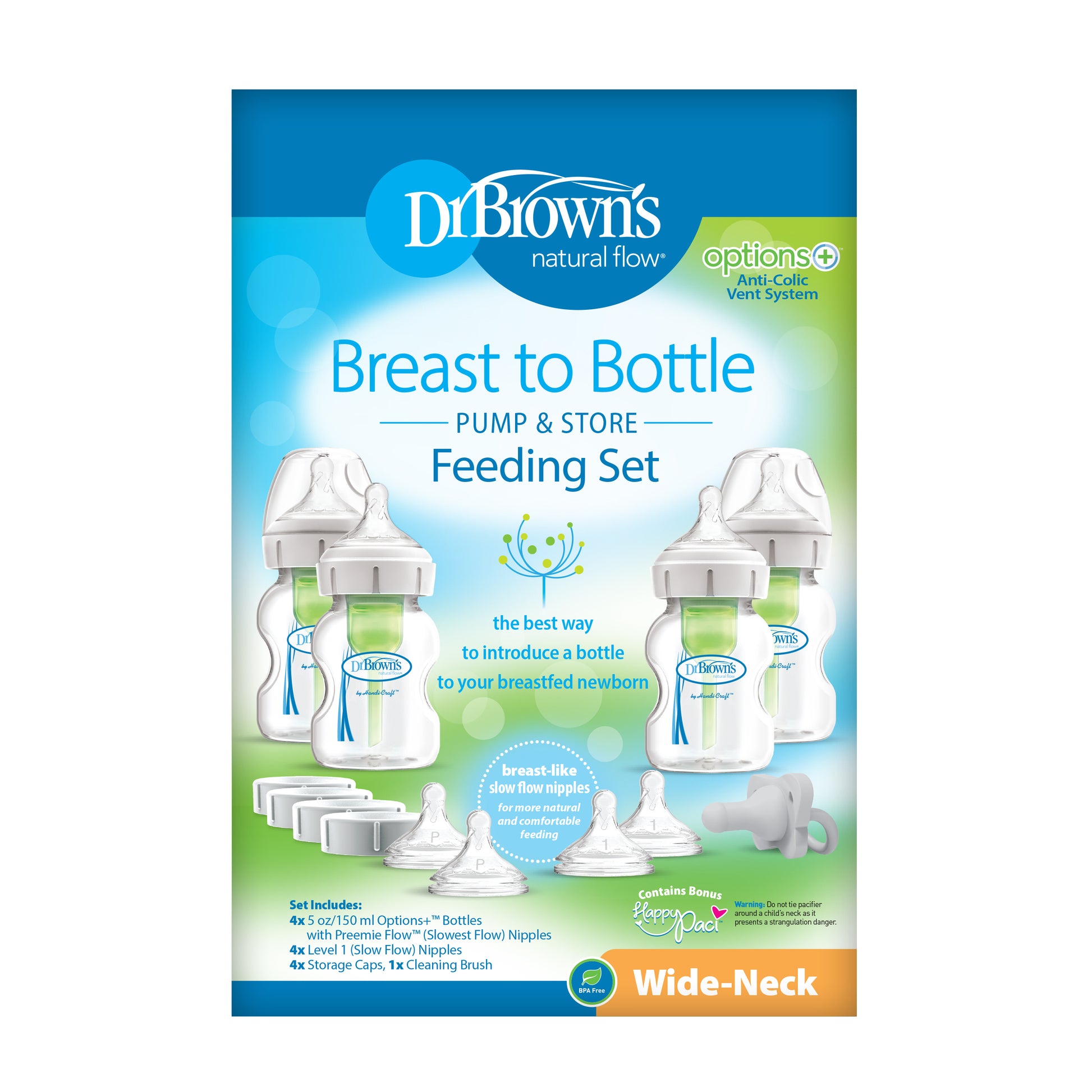 Dr Brown's Options+ Breast To Bottle Slow Flow Set - Babyzilla